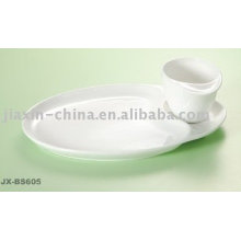 Juego de desayuno de porcelana de color blanco JX-BS605